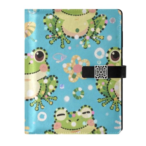 KLL Notizbuch mit Lederfutter, liniert, für College, wasserfester Einband, künstliche Pailletten, Glitzer, blauer Frosch, 17 x 24 cm KLL Notizbuch mit Lederfutter, liniert, für College, wasserfester Einband, künstliche Pailletten, Glitzer, blauer Frosch, 17 x 24 cm von KLL