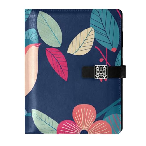 KLL Notizbuch mit Lederfutter, liniert, für Reisen, wasserdicht, Cartoon-Motiv, Blumen, Vögel, Blaugrün, 17 x 24 cm KLL Notizbuch mit Lederfutter, liniert, für Reisen, wasserdicht, Cartoon-Motiv, Blumen, Vögel, Blaugrün, 17 x 24 cm von KLL