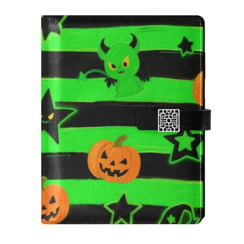 KLL Notizbuch mit Lederlinierung, liniert, College-Lineal für Planung, tragbar, niedlicher grüner Teufel für Halloween, 17 x 24 cm KLL Notizbuch mit Lederlinierung, liniert, College-Lineal für Planung, tragbar, niedlicher grüner Teufel für Halloween, 17 x 24 cm von KLL