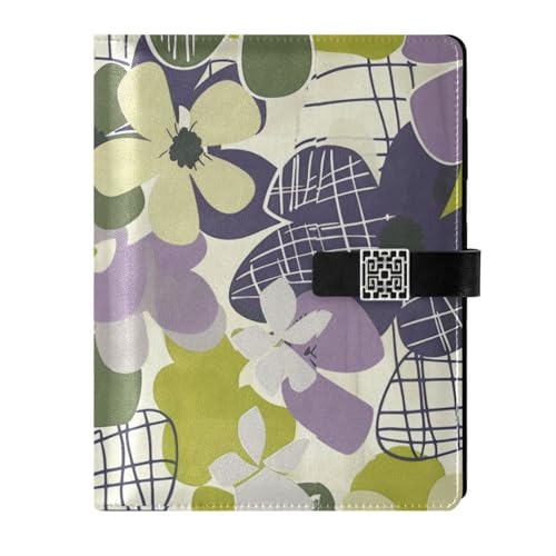 KLL Notizbuch mit Lederlinierung, liniert, für die Arbeit mit zarten Blumen, Grün und Violett, 16,7 x 24,6 cm KLL Notizbuch mit Lederlinierung, liniert, für die Arbeit mit zarten Blumen, Grün und Violett, 16,7 x 24,6 cm von KLL