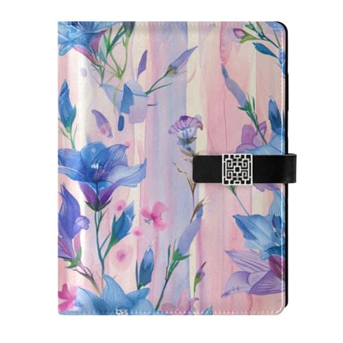 KLL Notizbuch mit Lederlinierung, liniert für Planung, zarte, kleine blaue Blumen, rosa Streifen, Aquarell, 17 x 24 cm KLL Notizbuch mit Lederlinierung, liniert für Planung, zarte, kleine blaue Blumen, rosa Streifen, Aquarell, 17 x 24 cm von KLL