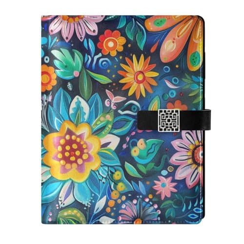 KLL Notizbuch mit Lederlinierung, linierte Spirale für die Planung zarter, bunter Mandala-Blumen, 17 x 24 cm von KLL