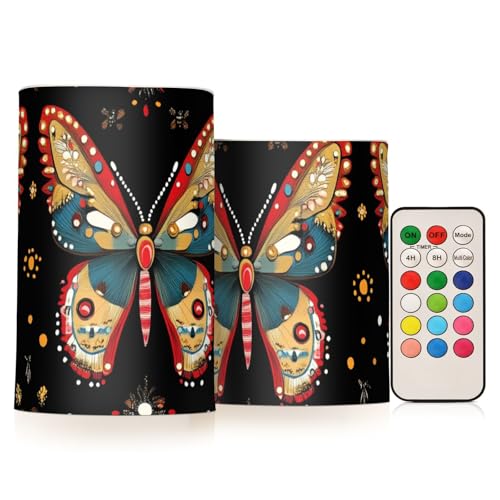 KLL Psychedelic Schmetterling Schwarz Dekorative Flackernde Kerzen Set Elektronische Lichter Hell mit Fernbedienung für Fenster Halloween Batteriebetrieben Votiv KLL Psychedelic Schmetterling Schwarz Dekorative Flackernde Kerzen Set Elektronische Lichter Hell mit Fernbedienung für Fenster Halloween Batteriebetrieben Votiv von KLL