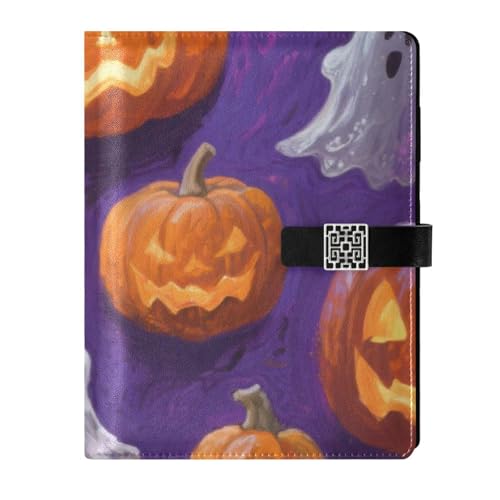 KLL Spiralnotizbuch mit Lederfutter, College-Notizbücher für Tagebuch, zartes Halloween, gelber Kürbis, 17 x 24 cm KLL Spiralnotizbuch mit Lederfutter, College-Notizbücher für Tagebuch, zartes Halloween, gelber Kürbis, 17 x 24 cm von KLL
