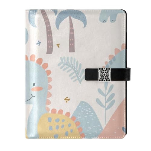 KLL Spiralnotizbücher aus Leder für die Planung, zartes creme-blaues Dinosaurier-Cartoon, 16,7 x 24,6 cm KLL Spiralnotizbücher aus Leder für die Planung, zartes creme-blaues Dinosaurier-Cartoon, 16,7 x 24,6 cm von KLL
