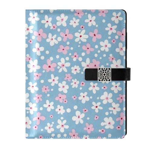 KLL Spiralnotizbücher mit Lederfutter, College, liniert für die Arbeit, zarte weiße und rosa Blumen, 16,7 x 24,6 cm KLL Spiralnotizbücher mit Lederfutter, College, liniert für die Arbeit, zarte weiße und rosa Blumen, 16,7 x 24,6 cm von KLL