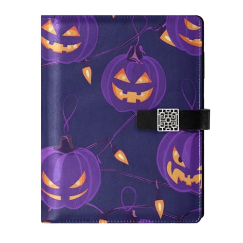 KLL Spiralnotizbücher mit Lederfutter, College-Notizbuch für Tagebuch, wasserdichter Einband, Basteln, violette Halloween-Lichter, 17 x 24 cm KLL Spiralnotizbücher mit Lederfutter, College-Notizbuch für Tagebuch, wasserdichter Einband, Basteln, violette Halloween-Lichter, 17 x 24 cm von KLL