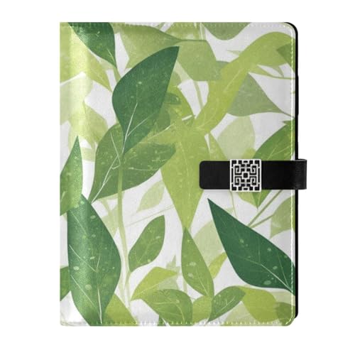KLL Spiralnotizbücher mit Lederfutter, College-Notizbuch für die Planung zarter, frischer Sommerblätter, 16,7 x 24,6 cm von KLL