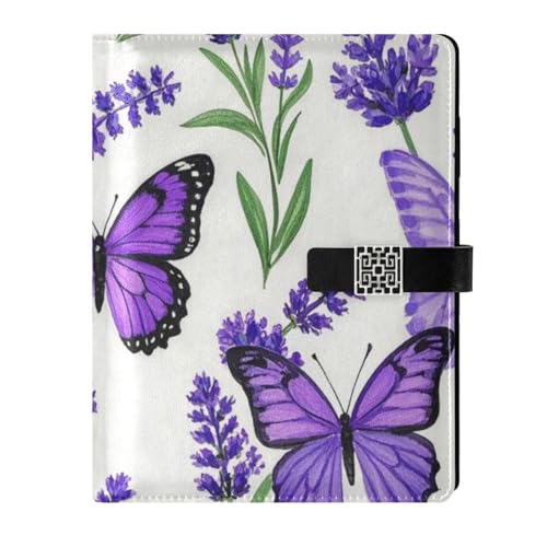 KLL Tagebuch mit Lederfutter, Notizbuch, College-Notizbuch, wasserdicht, Lavendel mit Schmetterlingen, 17 x 24 cm, Violett KLL Tagebuch mit Lederfutter, Notizbuch, College-Notizbuch, wasserdicht, Lavendel mit Schmetterlingen, 17 x 24 cm, Violett von KLL