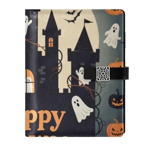 KLL liniertes Notizbuch mit Leder für College, College, Notizbücher für Tagebuch, zartes Happy Halloween, schwarzes Schloss, 16,7 x 24,6 cm KLL liniertes Notizbuch mit Leder für College, College, Notizbücher für Tagebuch, zartes Happy Halloween, schwarzes Schloss, 16,7 x 24,6 cm von KLL