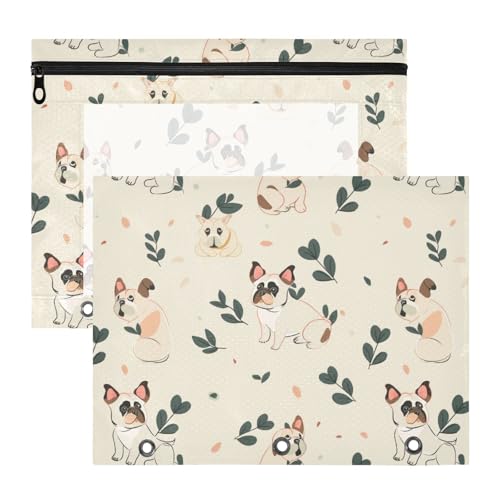 Kosmetiktasche, 3 Löcher, 3 Locher für 3 Ringe, Ordner, 2 Stück, Studenten, College-Zubehör, niedliches Hunde-Design Kosmetiktasche, 3 Löcher, 3 Locher für 3 Ringe, Ordner, 2 Stück, Studenten, College-Zubehör, niedliches Hunde-Design von KLL