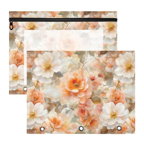 Kosmetiktasche, Mehrzweck-Kunststoff-Aktenordner für 3 Ringe, 2 Stück, Lehrerklasse, Frühlingsblumen, Rose Kosmetiktasche, Mehrzweck-Kunststoff-Aktenordner für 3 Ringe, 2 Stück, Lehrerklasse, Frühlingsblumen, Rose von KLL
