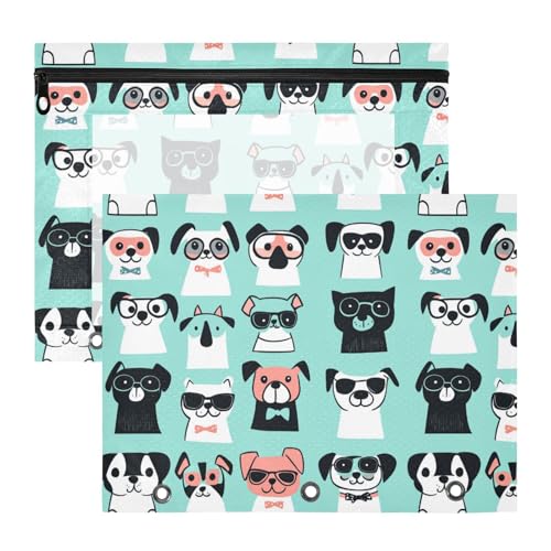Kosmetiktasche, bezaubernder Kunststoff-Aktenordner für 3 Ringe, 2 Stück, Lehrer, Schulbedarf, Cartoon, minimalistische Hunde, hübsches Grün Kosmetiktasche, bezaubernder Kunststoff-Aktenordner für 3 Ringe, 2 Stück, Lehrer, Schulbedarf, Cartoon, minimalistische Hunde, hübsches Grün von KLL