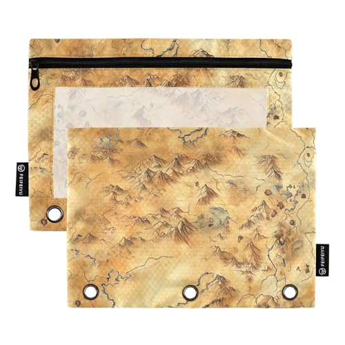 Kosmetiktasche für Ringe, Vintage-Stil, mit 3 Löchern, für Büro, Schreibwaren, Organizer mit gelben Ringen, Organizer Kosmetiktasche für Ringe, Vintage-Stil, mit 3 Löchern, für Büro, Schreibwaren, Organizer mit gelben Ringen, Organizer von KLL