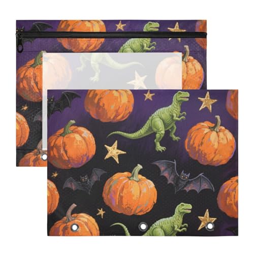 Kosmetiktasche mit Reißverschluss, 3-Loch-Tasche für A4-Papier, Briefe, 2 Stück, Lehrer, Klassenzimmer, Orange, Böse, Halloween, Dinosaurier Kosmetiktasche mit Reißverschluss, 3-Loch-Tasche für A4-Papier, Briefe, 2 Stück, Lehrer, Klassenzimmer, Orange, Böse, Halloween, Dinosaurier von KLL