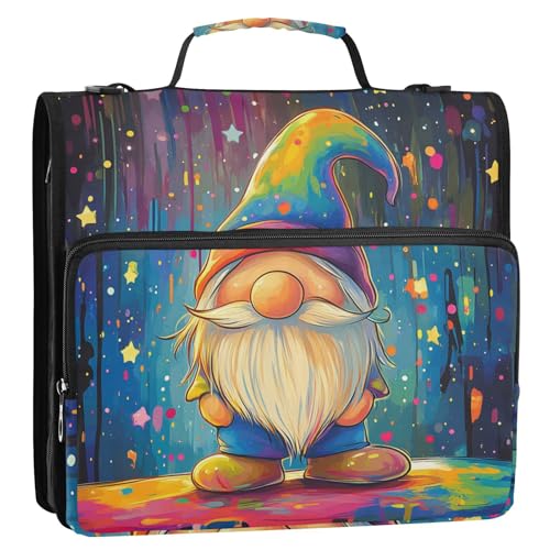 Künstlicher Zwerg, bunt, tropfende Kunst, 3 Ringe, 3,8 cm, Organizer mit Schultergurt und Griff, Aufbewahrungstasche für Dokumente, Akten, Aufbewahrungstasche für Mittelschüler, Carpeta del Künstlicher Zwerg, bunt, tropfende Kunst, 3 Ringe, 3,8 cm, Organizer mit Schultergurt und Griff, Aufbewahrungstasche für Dokumente, Akten, Aufbewahrungstasche für Mittelschüler, Carpeta del von KLL