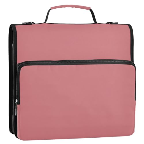 Lachsrosa 3,8 cm Ringbuch-Organizer mit Schultergurt, mehrere Taschen, Schulbedarf, Organizer für Büro, Schule, Clip de Cremallera Lachsrosa 3,8 cm Ringbuch-Organizer mit Schultergurt, mehrere Taschen, Schulbedarf, Organizer für Büro, Schule, Clip de Cremallera von KLL