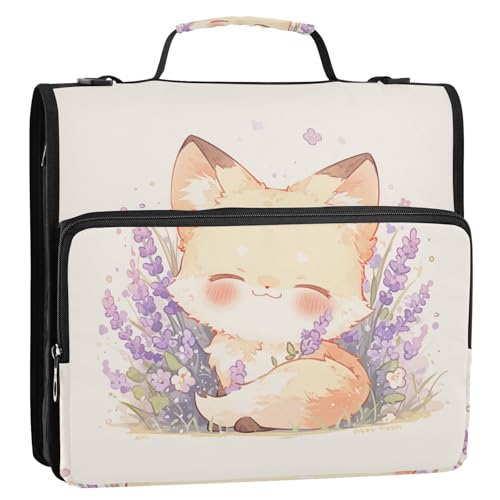 Lavendelfarbener süßer Fuchs, 3,8 cm, 3 Ringe, Organizer mit Griff, einfach zu tragen, Schulordner, Organizer für die Schule Lavendelfarbener süßer Fuchs, 3,8 cm, 3 Ringe, Organizer mit Griff, einfach zu tragen, Schulordner, Organizer für die Schule von KLL