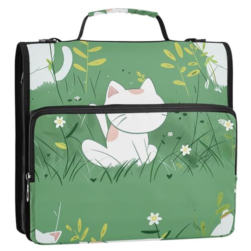 Lawn Cat Anime Ordner mit 3 Ringen, 3,8 cm, Reißverschluss, mit Griff, mehrere Taschen, Schulbedarf, Organizer für Schule und Büro Lawn Cat Anime Ordner mit 3 Ringen, 3,8 cm, Reißverschluss, mit Griff, mehrere Taschen, Schulbedarf, Organizer für Schule und Büro von KLL
