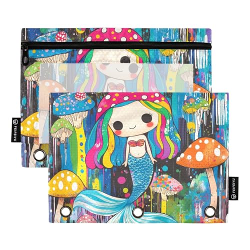 Lustige Meerjungfrau Binder Taschen Federmäppchen für Ringe Binder Ordner mit 3 Löchern für Büro Aufbewahrungsbehälter Lustige Meerjungfrau Binder Taschen Federmäppchen für Ringe Binder Ordner mit 3 Löchern für Büro Aufbewahrungsbehälter von KLL