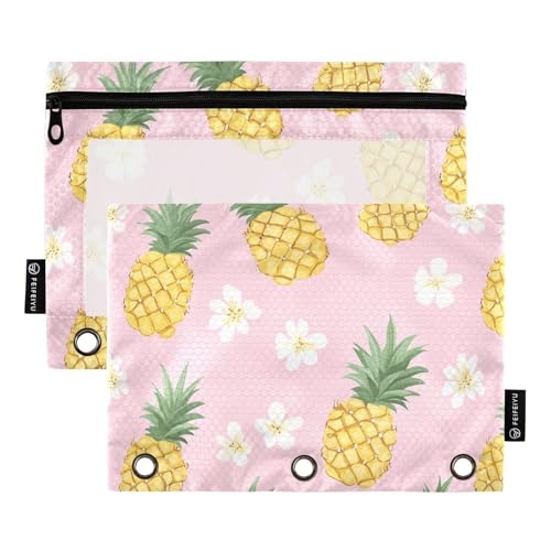 Lustiger Ringordner mit Ananas-Frucht-Motiv, 3 Ringe, wasserdicht, für Untersuchung, Schreibwaren, Organizer, Upplies von KLL