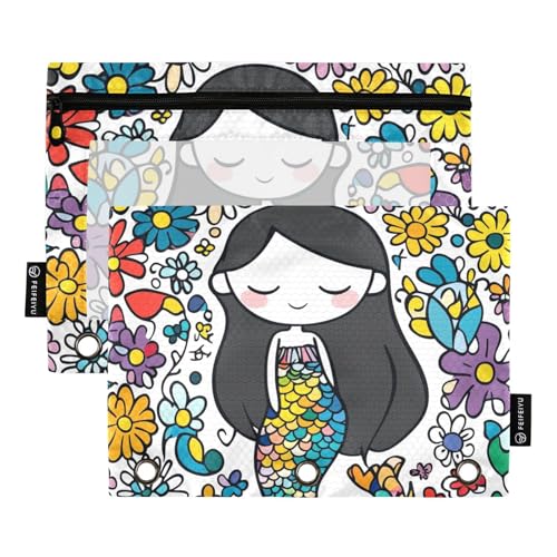 Meerjungfrau Blume Array Binder Taschenordner Federmäppchen für Ordner 3 Ringe mit 3 Löchern für Studenten Ofhce Supplies Meerjungfrau Blume Array Binder Taschenordner Federmäppchen für Ordner 3 Ringe mit 3 Löchern für Studenten Ofhce Supplies von KLL