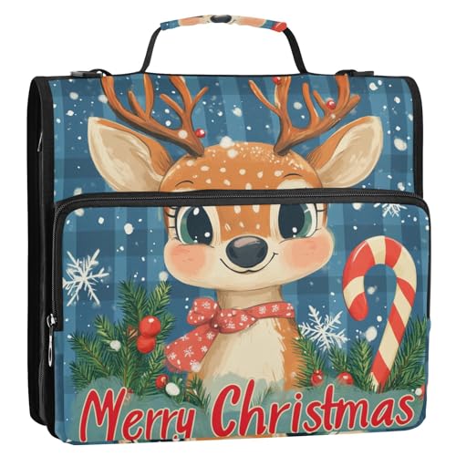 Merry Christmas Elch Snowflake Buffalo Turquoise Plaid 3,8 cm 3 Ringe Ordner Reißverschluss mit Griff Wasserdicht Schulordner Organizer Geeignet für Mittelschule Merry Christmas Elch Snowflake Buffalo Turquoise Plaid 3,8 cm 3 Ringe Ordner Reißverschluss mit Griff Wasserdicht Schulordner Organizer Geeignet für Mittelschule von KLL