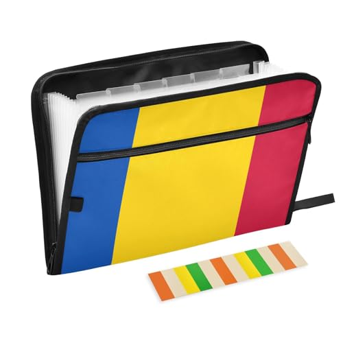 Moldauische Aktenordner mit Flagge, 13 Taschen, A4, Briefgröße mit Reißverschluss, für Business-Aktenordner, Jacken-Organizer Moldauische Aktenordner mit Flagge, 13 Taschen, A4, Briefgröße mit Reißverschluss, für Business-Aktenordner, Jacken-Organizer von KLL