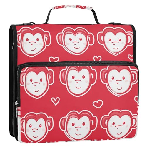 Monkey Simple Line Art Valentine's 3,8 cm 3-Ringe, Büroordner mit Gurt, mehrere Taschen, Dokumentenmappe, Organizer für Mittelschule Monkey Simple Line Art Valentine's 3,8 cm 3-Ringe, Büroordner mit Gurt, mehrere Taschen, Dokumentenmappe, Organizer für Mittelschule von KLL