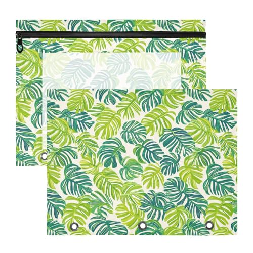Monstera Deliciosa Ordner, tragbar, 3 Löcher, für A4-Papier, Briefe, 2 Stück, für Lehrer, Zuhause, Grün Monstera Deliciosa Ordner, tragbar, 3 Löcher, für A4-Papier, Briefe, 2 Stück, für Lehrer, Zuhause, Grün von KLL