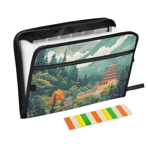 Mountian Beauty Akkordeon-Aktenordner, Querformat, 13 Taschen, A4, Briefgröße mit Reißverschluss, für Büro, erweiterbare Hängemappe, Ordner para guardar Mountian Beauty Akkordeon-Aktenordner, Querformat, 13 Taschen, A4, Briefgröße mit Reißverschluss, für Büro, erweiterbare Hängemappe, Ordner para guardar von KLL