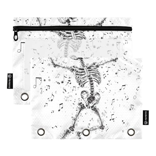 Note Skelett Dekoration Ringe Binder Tasche Stoff Federmäppchen für Ringe Binder Ordner mit Wasserdicht für Untersuchung Aufbewahrungsbehälter Note Skelett Dekoration Ringe Binder Tasche Stoff Federmäppchen für Ringe Binder Ordner mit Wasserdicht für Untersuchung Aufbewahrungsbehälter von KLL