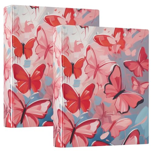 Notizbuch mit drei Ringen, 1 und 1/2 Zoll, Happy Valentine Butterfly mit Klemmbrett, 1/2 Packungen, Schulbedarf, Ordner, 200 Blatt, 2 Stück Notizbuch mit drei Ringen, 1 und 1/2 Zoll, Happy Valentine Butterfly mit Klemmbrett, 1/2 Packungen, Schulbedarf, Ordner, 200 Blatt, 2 Stück von KLL