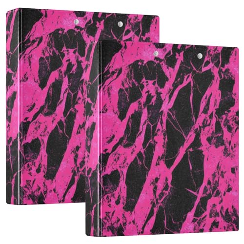 Notizbuch mit drei Ringen, 1 und 1/2 Zoll, unregelmäßige Marmortasche, mit Innentaschen, 1/2 Packungen für Briefgröße (27,9 x 21,6 cm), Hardcover, 2 Stück von KLL
