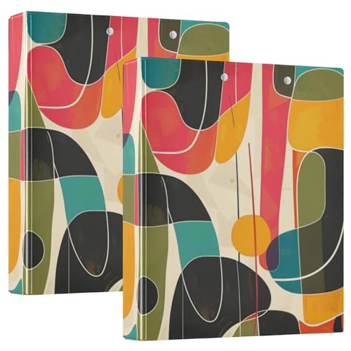 Notizbuch mit drei Ringen, 3,8 cm, Musikmuster, Vintage, geometrische Abstraktion, mit Klemmbrett, 1/2er-Pack, Schulhefter Hardcover, 2 Stück Notizbuch mit drei Ringen, 3,8 cm, Musikmuster, Vintage, geometrische Abstraktion, mit Klemmbrett, 1/2er-Pack, Schulhefter Hardcover, 2 Stück von KLL