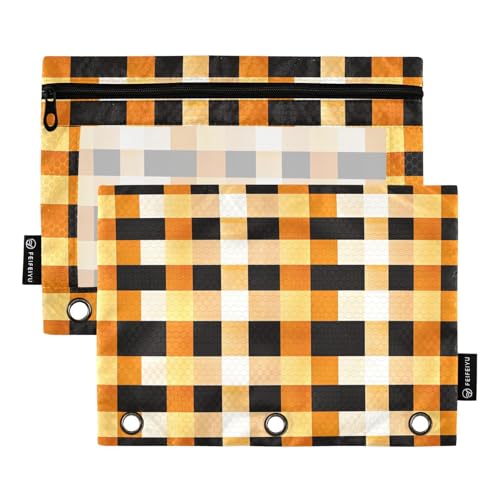 Ordner, 3 Ringe für 3 Löcher, 3 Löcher, für Schulbedarf, kariert, goldfarben, orange Ordner, 3 Ringe für 3 Löcher, 3 Löcher, für Schulbedarf, kariert, goldfarben, orange von KLL