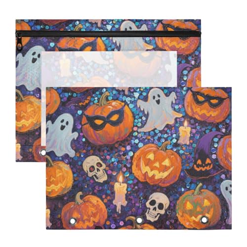 Ordner, bezaubernder Kunststoff-Aktenordner für 3 Ringe, 2 Stück, Studenten, Klassenzimmer, Halloween, orangefarbener Pailletten-Kürbis Ordner, bezaubernder Kunststoff-Aktenordner für 3 Ringe, 2 Stück, Studenten, Klassenzimmer, Halloween, orangefarbener Pailletten-Kürbis von KLL