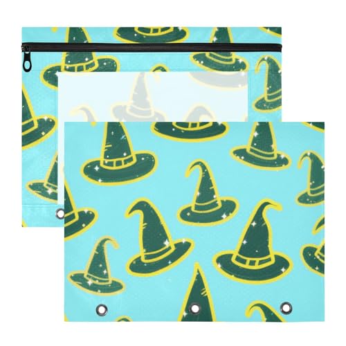 Ordner, transparent, 3 Löcher, für A4-Papier, Briefe, 2 Stück, Lehrer, Büro, Happy Halloween, Hexenhut, Blau Ordner, transparent, 3 Löcher, für A4-Papier, Briefe, 2 Stück, Lehrer, Büro, Happy Halloween, Hexenhut, Blau von KLL