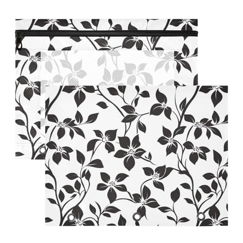 Ordner mit 3 Löchern, Taschenordner für A4-Papier, Briefe, 2 Stück, Studenten, Schulanfang, schwarze Blumen-Silhouette Ordner mit 3 Löchern, Taschenordner für A4-Papier, Briefe, 2 Stück, Studenten, Schulanfang, schwarze Blumen-Silhouette von KLL