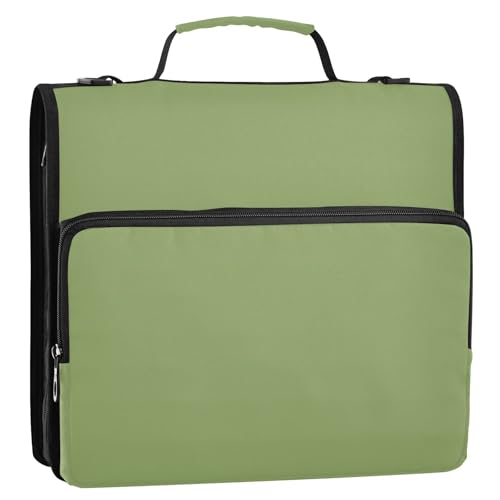 Ordner mit 3 Ringen, 3,8 cm, Pistaziengrün, mit extra Taschen mit Griff und abnehmbarem Schultergurt, mehrere Taschen, Dokumentenmappe, Organizer für Mittelschüler, Clip de Cremallera Resistente Ordner mit 3 Ringen, 3,8 cm, Pistaziengrün, mit extra Taschen mit Griff und abnehmbarem Schultergurt, mehrere Taschen, Dokumentenmappe, Organizer für Mittelschüler, Clip de Cremallera Resistente von KLL