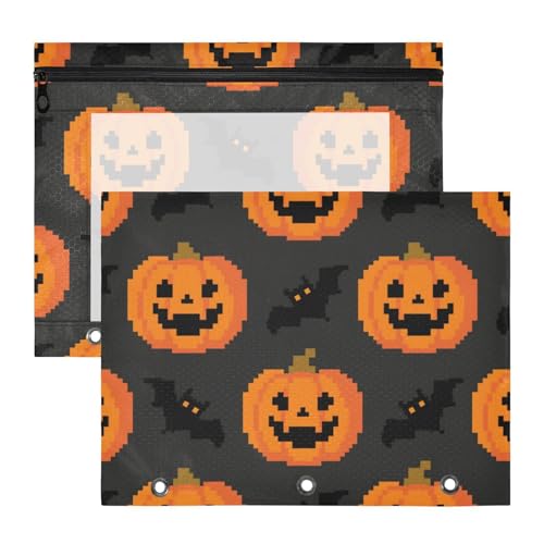 Ordner mit 3 verstärkten Ösen, 3 Ringen, Tasche für A4-Papier, Briefe, 2 Stück, Studenten, Klassenzimmer, Halloween, Pixel, Kürbis Ordner mit 3 verstärkten Ösen, 3 Ringen, Tasche für A4-Papier, Briefe, 2 Stück, Studenten, Klassenzimmer, Halloween, Pixel, Kürbis von KLL