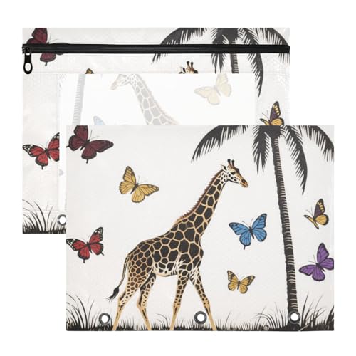 Ordnertaschen, stabiler Kunststoff, Aktenordner für 3 Ringe, 2 Stück, Lehrer, Zuhause, Wildtiere, Giraffe, amerikanischer Anime-Stil, Schwarz Ordnertaschen, stabiler Kunststoff, Aktenordner für 3 Ringe, 2 Stück, Lehrer, Zuhause, Wildtiere, Giraffe, amerikanischer Anime-Stil, Schwarz von KLL