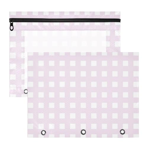 Ordnertaschen, transparent, für A4-Papier, Briefe, 2 Stück, Studenten, Zuhause, rosa Karomuster Ordnertaschen, transparent, für A4-Papier, Briefe, 2 Stück, Studenten, Zuhause, rosa Karomuster von KLL