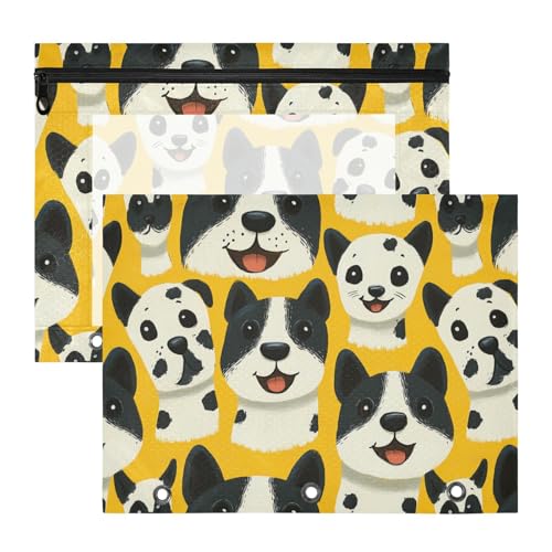 Ordnertaschen mit 3 verstärkten Ösen, Kunststoff-Aktenordner für 3 Ringe, 2 Stück, Studenten, Schulanfang, Hundekritzeleien Ordnertaschen mit 3 verstärkten Ösen, Kunststoff-Aktenordner für 3 Ringe, 2 Stück, Studenten, Schulanfang, Hundekritzeleien von KLL
