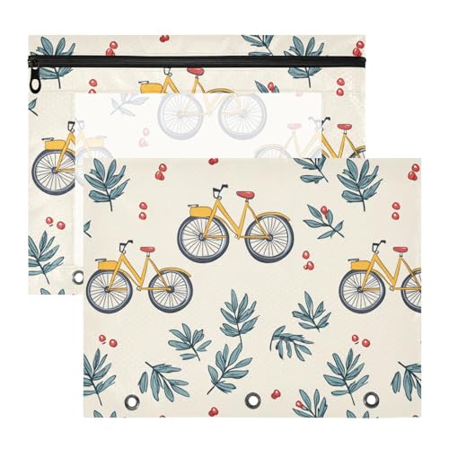 Ordnertaschen mit 3 verstärkten Ösen, Kunststoff-Aktenordner für 3 Ringe, 2 Stück, für Lehrer, Schule, Studenten, Lehrerbedarf, Fahrrad, Landhausstil, Cartoon-Stil Ordnertaschen mit 3 verstärkten Ösen, Kunststoff-Aktenordner für 3 Ringe, 2 Stück, für Lehrer, Schule, Studenten, Lehrerbedarf, Fahrrad, Landhausstil, Cartoon-Stil von KLL