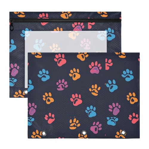 Ordnertaschen mit 3 verstärkten Ösen, Kunststoff-Aktenordner für A4-Papier, Briefe, 2 Stück, Studenten, Schulanfang, Farbe Tierpfotenabdruck Ordnertaschen mit 3 verstärkten Ösen, Kunststoff-Aktenordner für A4-Papier, Briefe, 2 Stück, Studenten, Schulanfang, Farbe Tierpfotenabdruck von KLL