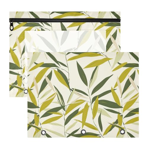 Ordnertaschen mit glatten Reißverschlüssen, Kunststoff-Aktenordner für 3 Ringe, 2 Stück, Lehrer, Klassenzimmer, hellgrüne Blätter Ordnertaschen mit glatten Reißverschlüssen, Kunststoff-Aktenordner für 3 Ringe, 2 Stück, Lehrer, Klassenzimmer, hellgrüne Blätter von KLL