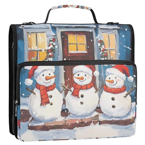 Organizer für Weihnachten, Schneemänner, 3,8 cm, 3,8 cm, mit Griff, inklusive Reißverschlusstasche, Dokumentenmappe, Organizer für Büro, Schule Organizer für Weihnachten, Schneemänner, 3,8 cm, 3,8 cm, mit Griff, inklusive Reißverschlusstasche, Dokumentenmappe, Organizer für Büro, Schule von KLL