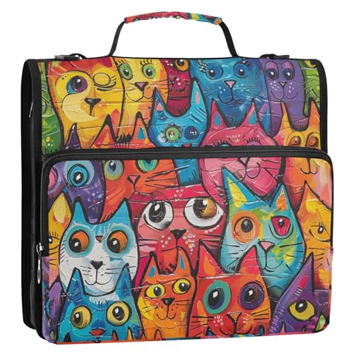 Organizer mit 3 Ringen und Kritzeleien, mit Gurt, einfach zu transportieren, Dokumenten-Organizer für Schule/Büro Organizer mit 3 Ringen und Kritzeleien, mit Gurt, einfach zu transportieren, Dokumenten-Organizer für Schule/Büro von KLL