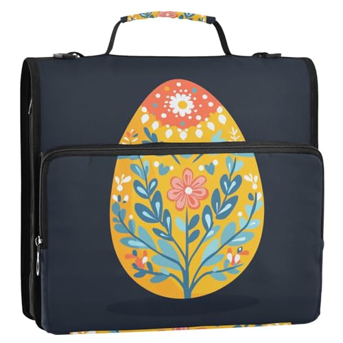 Ostereier Volkskunst Muster Blumen 3,8 cm 3-Ringe Reißverschluss Ordner mit Schultergurt und Griff inklusive Reißverschlusstasche Dokumentenmappe Organizer für Mittelschule Ostereier Volkskunst Muster Blumen 3,8 cm 3-Ringe Reißverschluss Ordner mit Schultergurt und Griff inklusive Reißverschlusstasche Dokumentenmappe Organizer für Mittelschule von KLL